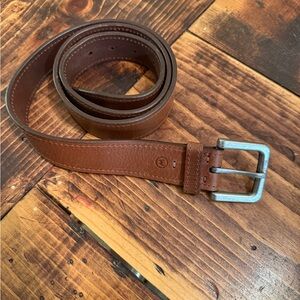 Wrangler Classic Brown Leather Belt with Silver Buckle - 45.5 inches